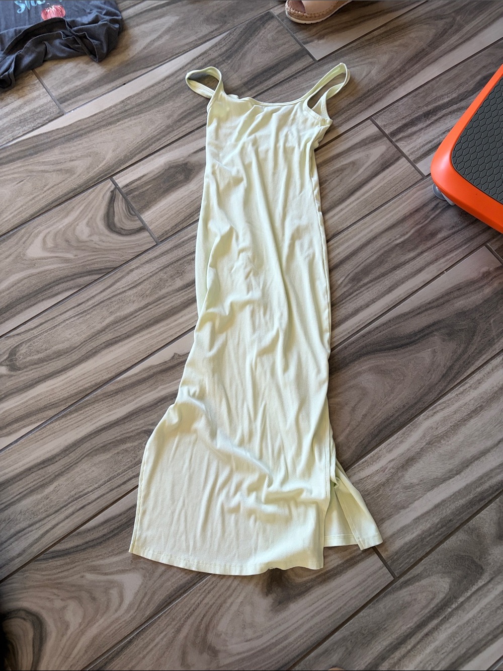 PINK Victoria's Secret Pale Yellow Scoop Neck Maxi Dress